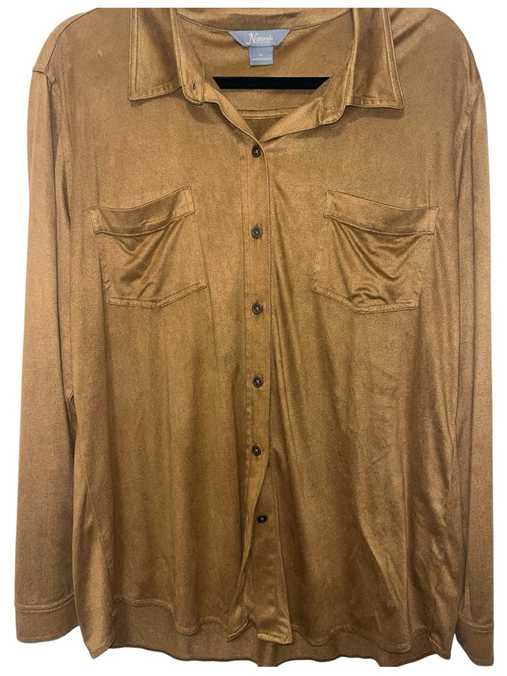 Natural Reflections Tan Button-Down Shirt